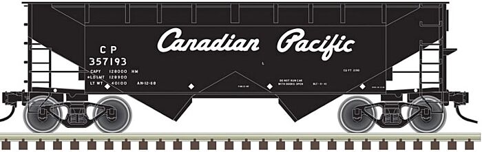 Atlas Trainman 20005893 HO 2 Bay Offset Hopper with Flat Ends- Ready to Run- Canadian Pacific- Script lettering #357017