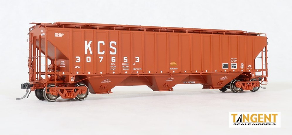 Tangent Scale Models HO 20075-11 PS4750 Covered Hopper - KCS - Delivery Brown 12-1979- #307955