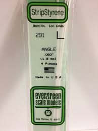 Evergreen Scale Models 291 - Opaque White Polystyrene Angle .060In x 14In (4 pcs pkg) 