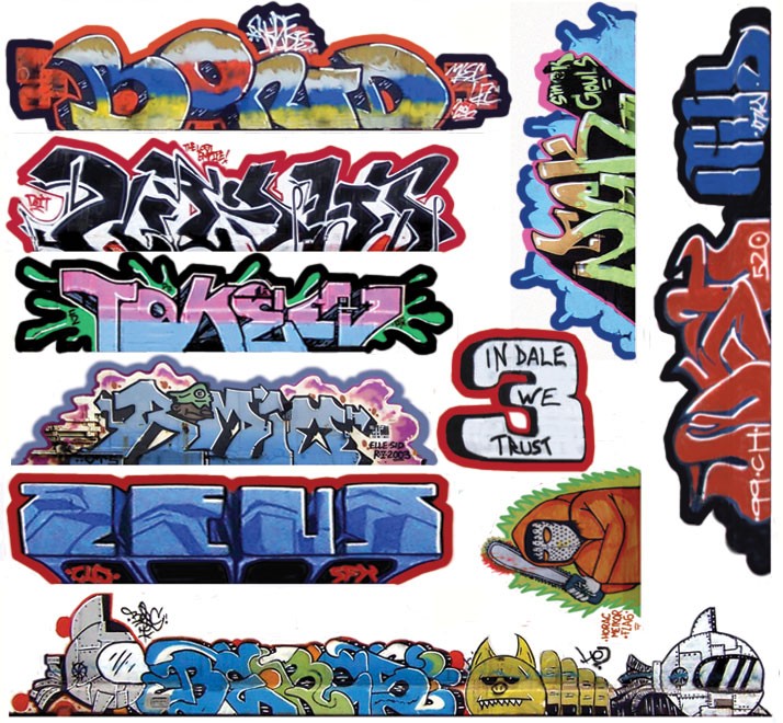 Blair Line 2263 HO Scale - Mega Set Modern Tagger Graffiti Decals - Set #14 pkg(10)