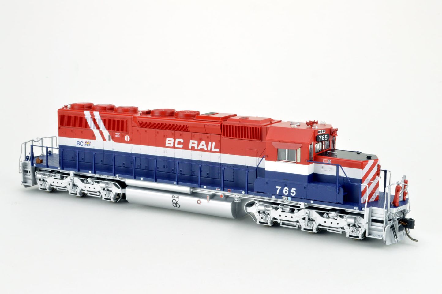 Bowser 25023 - HO GMD SD40-2 - DCC & Sound - BC Rail (RWB Hockey Stick) #765
