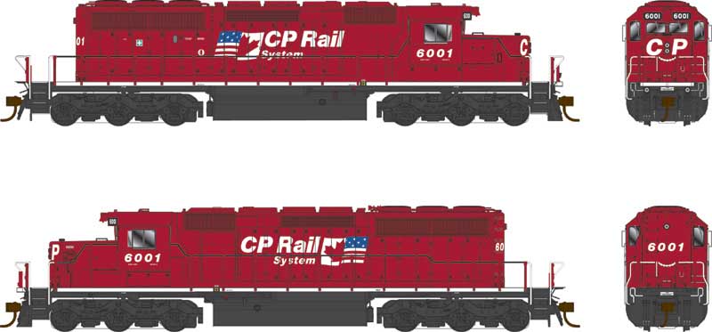 Bowser 25327 - HO GMD SD40-2 - DCC Ready - CP Rail: Dual Flags #5958