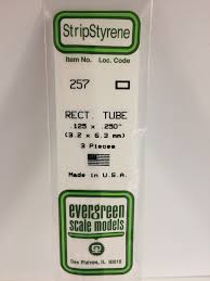 Evergreen Scale Models 257 - Opaque White Polystyrene Rectangular Tubing .125In x .250In x 14In (3 pcs pkg) 