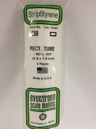 Evergreen Scale Models 258 - Opaque White Polystyrene Rectangular Tubing .188In x .312In x 14In (2 pcs pkg)
