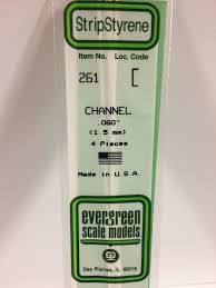 Evergreen Scale Models 261 - Opaque White Polystyrene Channel .060In x 14In (4 pcs pkg)