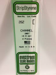 Evergreen Scale Models 262 - Opaque White Polystyrene Channel .080In x 14In (4 pcs pkg)
