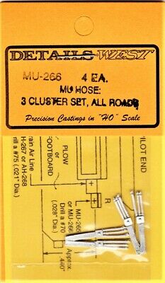 Details West 266 - HO 3-Cluster MU Cables for All Locos (4)