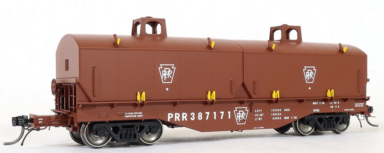 Tangent Scale Models HO 27010-6 PRR Samuel Rea Shops G41A Coil Car G41A Delivery 1966 w/ Hoods Pennsylvania Railroad PRR #387151