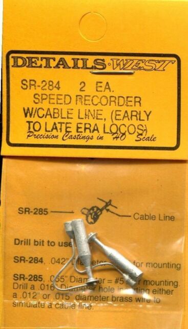 Details West 284 - HO Speed Recorder w/Cable Line - Early to Late Era Locos (2)