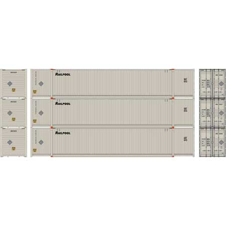 Athearn 28498 - HO RTR 53Ft CIMC Container - Railpool (3pkg) #1