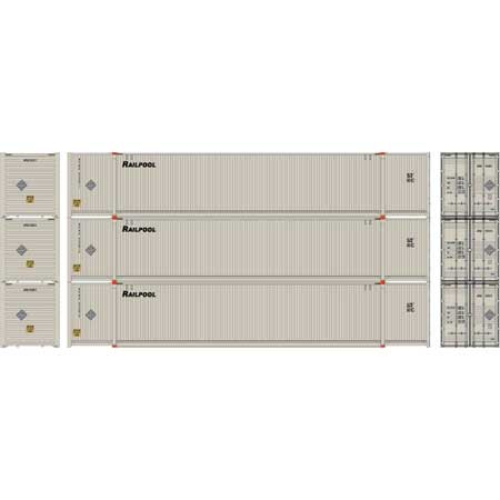 Athearn 28499 - HO RTR 53Ft CIMC Container - Railpool (3pkg) #2