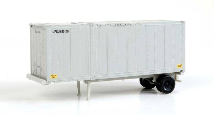 Walthers SceneMaster 8600 - HO 28ft Container w/Chassis - United Parcel Service (2pk)