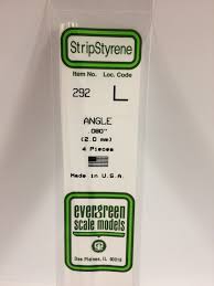 Evergreen Scale Models 292 - Opaque White Polystyrene Angle .080In x 14In (4 pcs pkg)
