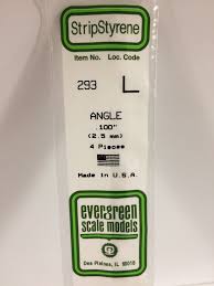 Evergreen Scale Models 293 - Opaque White Polystyrene Angle .100In x 14In (4 pcs pkg)