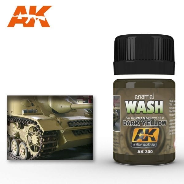 AK Interactive 300 - Enamel Paint - Dark Yellow Wash - 35mL