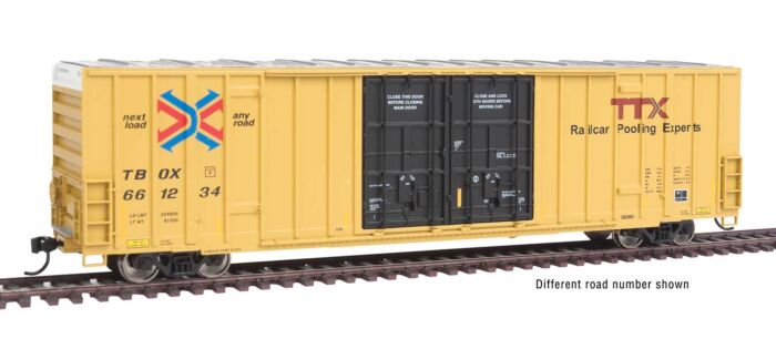 Walthers Mainline 3015 - HO 60ft Hi-Cube Plate F Boxcar - Trailer Train TTX #662098