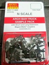 Micro Trains 003 11 000 - N Scale Arch Bar Truck Sampler Pack (2 Pair)