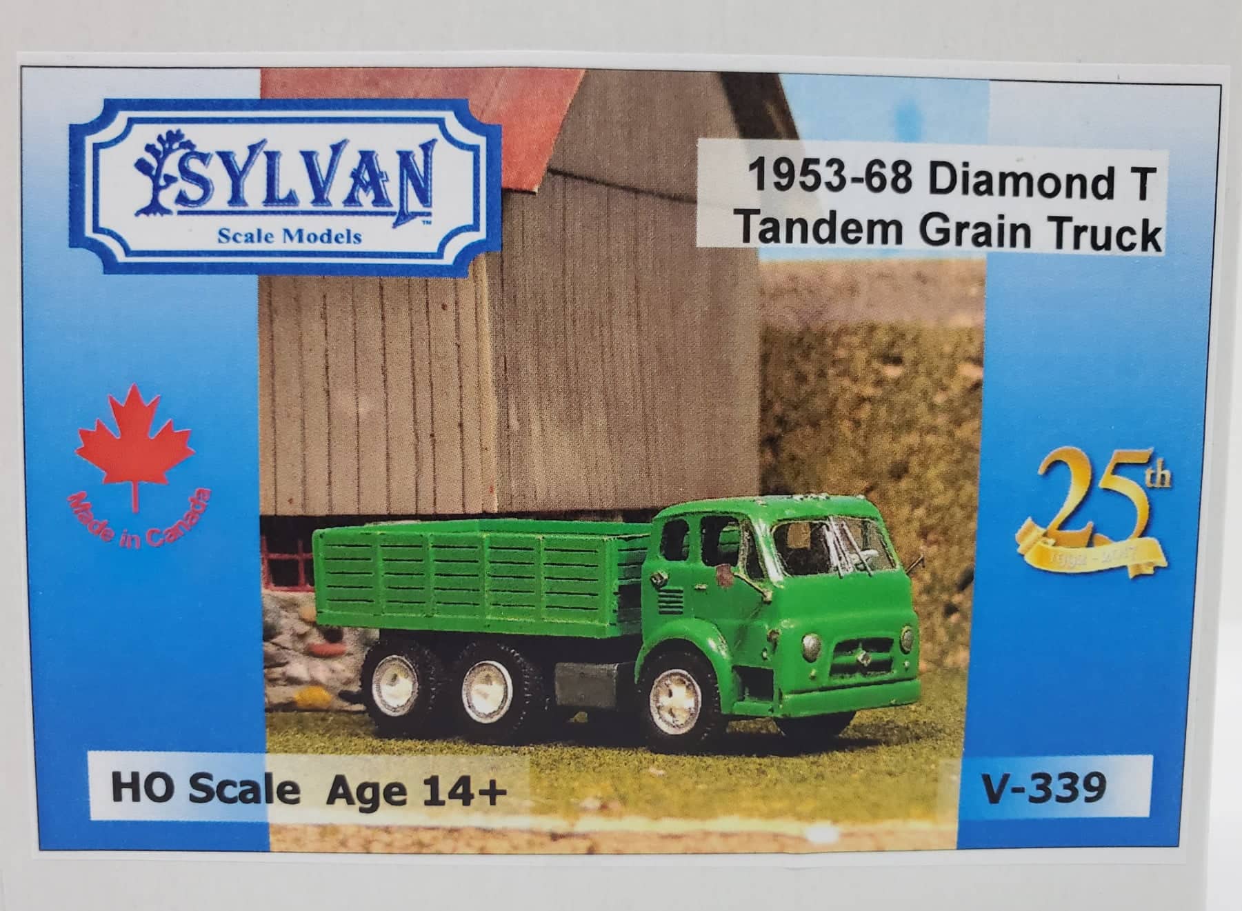 Sylvan Scale Models V-339 HO Scale - 1953/68 Diamond T734 Tandem Grain Truck - Unpainted and Resin Cast Kit