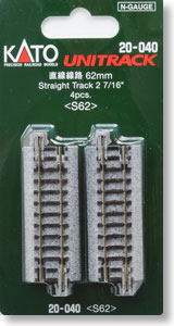 Kato Unitrack 20-040 - N Scale Straight Track - 2-7/16in (62mm)(4/pkg)