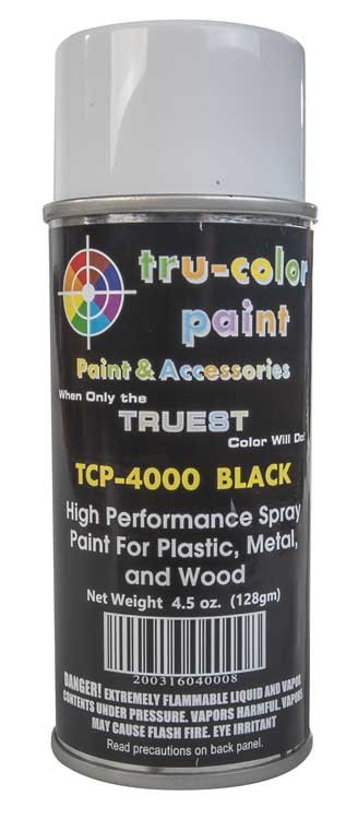 Tru Color Paint 4000 - Aerosol Spray Paint Can - Gloss Black- 4.5oz (135mL)