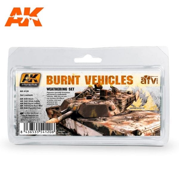 AK Interactive 4120 - Burnt Vehicles Weathering Set