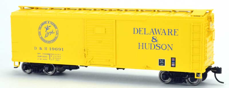 Bowser 42846 - HO RTR 40Ft Single-Door Steel Boxcar - Delaware & Hudson (Bridge Line Logo) #19691