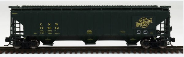 Intermountain 453120-03 HO - 4750 Cubic Foot Rib-Sided - 3-Bay Covered Hopper - C&CNW Green Logo Plate #178235