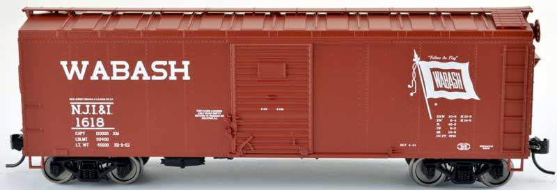 Bowser 42463 HO - 40Ft Steel Side Box Car - Wabash NJI&I (Flour Loading) -Ready to Roll- No.1624