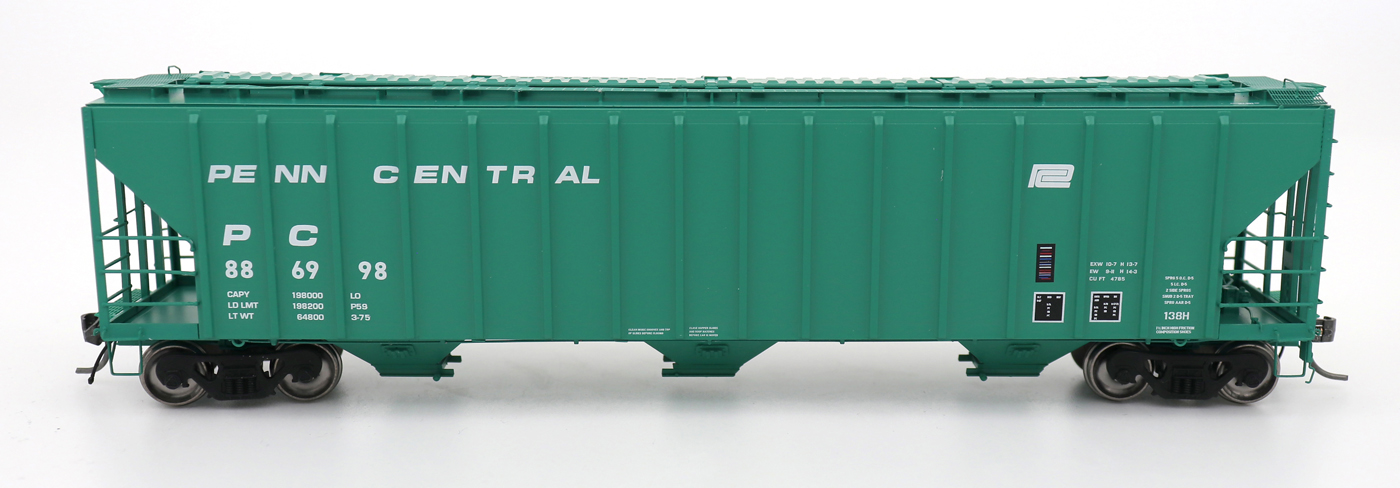 Intermountain 472205-02 HO Scale - 4785 PS2-CD Covered Hopper - Early End Frame - Penn Central - Green Repaint #886863