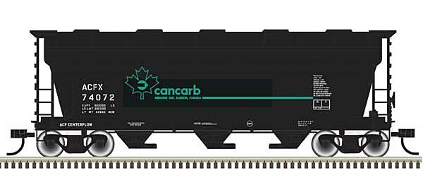 Atlas Trainman 50006108 - N Scale ACF 3560 Center-Flow Covered Hopper - Cancarb ACFX #74072