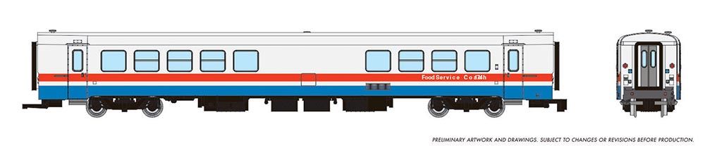 Rapido 525103 - N Scale RTL Turboliner Coach/ Snack Bar - Amtrak (Phase III Early) #183