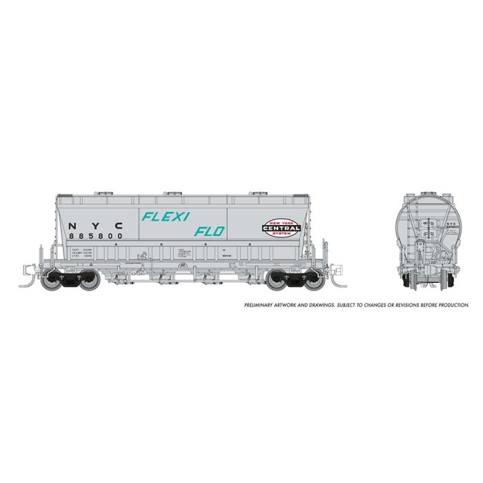 Rapido 533002-6 - N Scale Flexi Flo Hopper (Early) - New York Central (NYC As Delivered) #885823