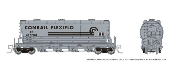 Rapido 533007 - N Scale Flexi Flo Hopper (Late) - Conrail (Billboard Repaint) - 2-pack