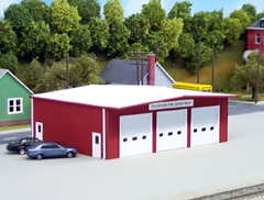 Pikestuff 192 HO Fire Station - Red