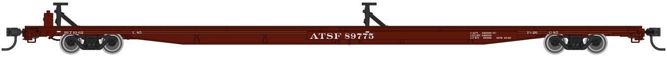 Walthers Mainline 5482 - HO RTR - 85ft General American G85 Flatcar - Trailer Train - Santa Fe #89824