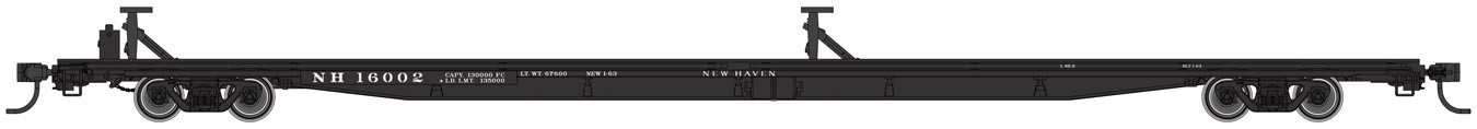 Walthers Mainline 5484 - HO RTR - 85ft General American G85 Flatcar - Trailer Train - New Haven #16017
