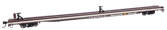 Walthers Mainline 5554 - HO 85Ft General American G85 Flatcar - GTTX (Brown) #300395