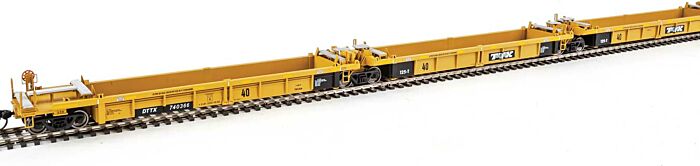 Walthers Mainline 55644 - HO RTR Thrall 5-Unit Rebuilt 40Ft Well Car - Trailer-Train DTTX #740366 A-E