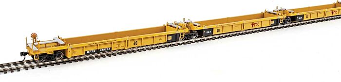 Walthers Mainline 55655 - HO RTR Thrall 5-Unit Rebuilt 40Ft Well Car - Trailer-Train DTTX #748876 A-E
