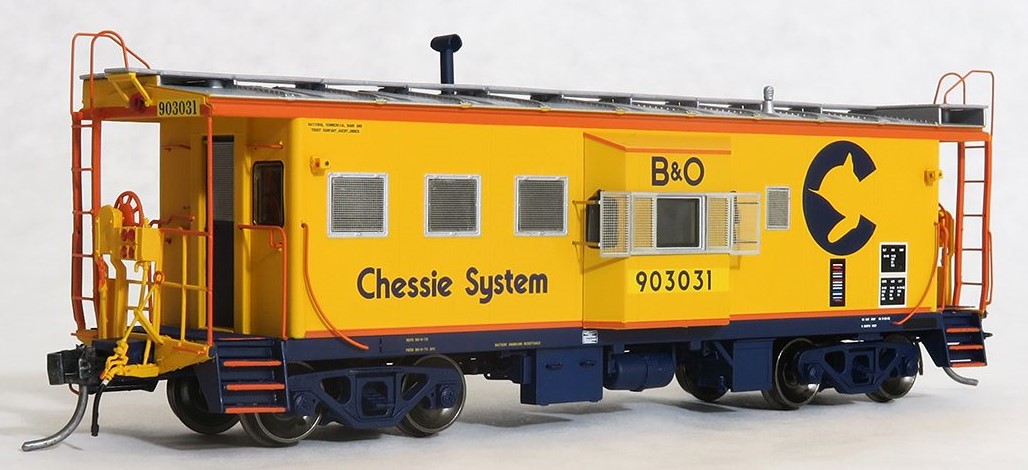 Tangent Scale Models 60019-02 - HO ICC B&O I-18 Steel Bay Window Caboose - Chessie System (B&O 1982+) #903045