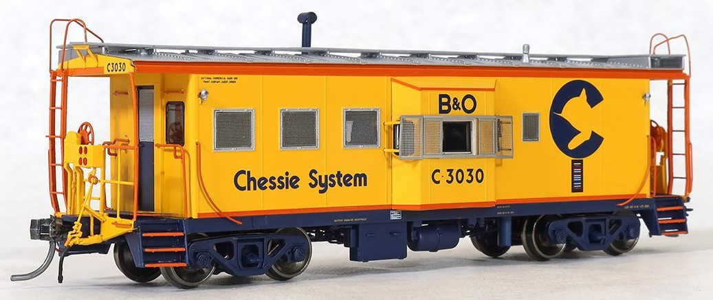 Tangent Scale Models 60029-03 - HO ICC B&O I-18 Steel Bay Window Caboose - Chessie System (B&O 1973+ Repaint Version 2) #C-3030