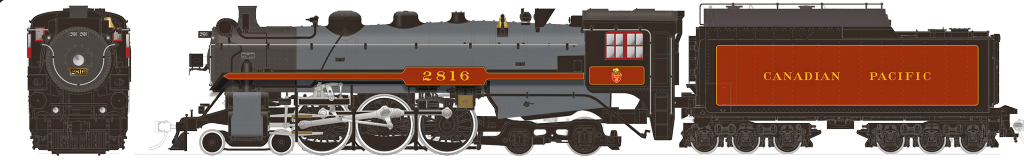 Rapido 601516 - HO Scale H1b Hudson Steam - DCC & Sound - Canadian Pacific (2816 Excursion) #2816