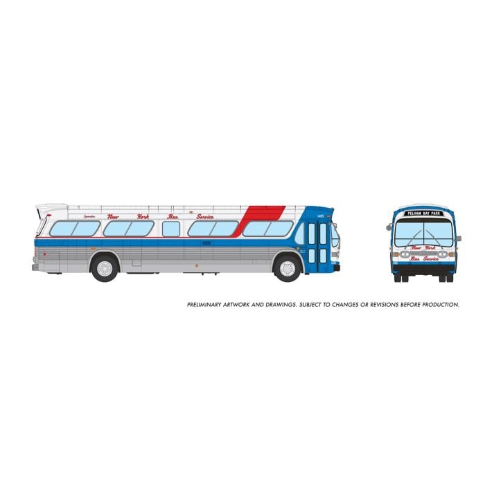 Rapido 753128- HO New Look Bus - New York Bus Service - Pelham Bay Park - Deluxe #1485