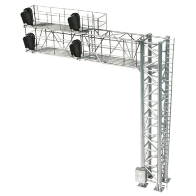 Atlas 70000099 - HO Scale 2-Track Modern Cantilever Signal Bridge - All Scales Signal System 4 Signal Heads, Right-Hand Fully Assembled