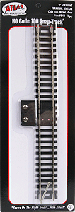 Atlas Model RailRoad 840 - HO Snap-Track Terminal Sections, Nickel-Silver Rail - 9inch Straight, Black Ties