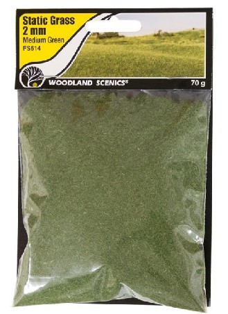 Woodland Scenics Static Grass 614 2 mm Medium Green