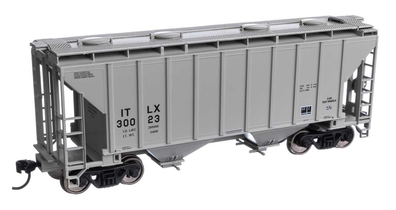 Walthers Mainline 7990 - HO 37ft 2980 Cubic-Foot 2-Bay Covered Hopper - GE Rail Services Corporation/ITLX #30023