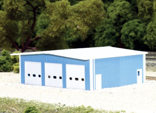 Pikestuff 8009 - N Scale Fire Station (Scale: 50 x 40ft) - Blue