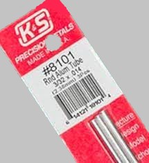 K&S Engineering 8101 All Scale - 3/32 inch OD Round Aluminum Tube 0.014inch Thick x 12inch Long (3 pkg)