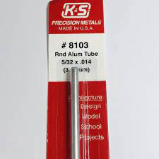 K&S Engineering 8103 All Scale - 5/32 inch OD Round Aluminum Tube 0.014inch Thick x 12inch Long
